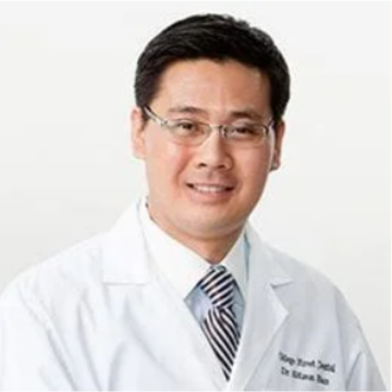 a man in a blue shirt